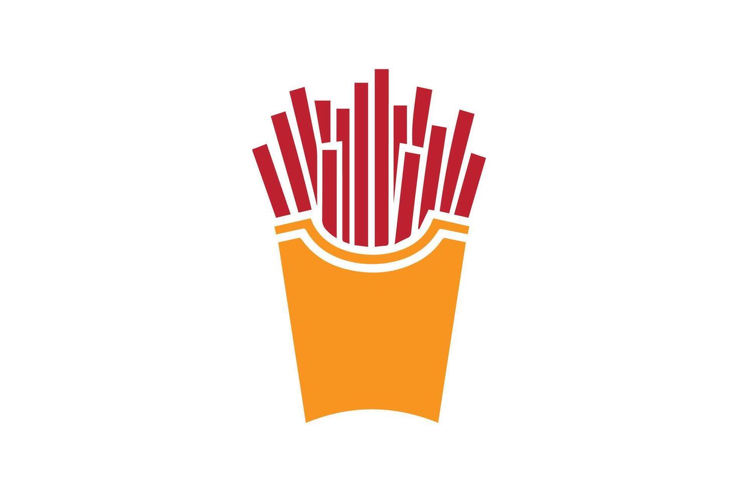French fries logo design vector