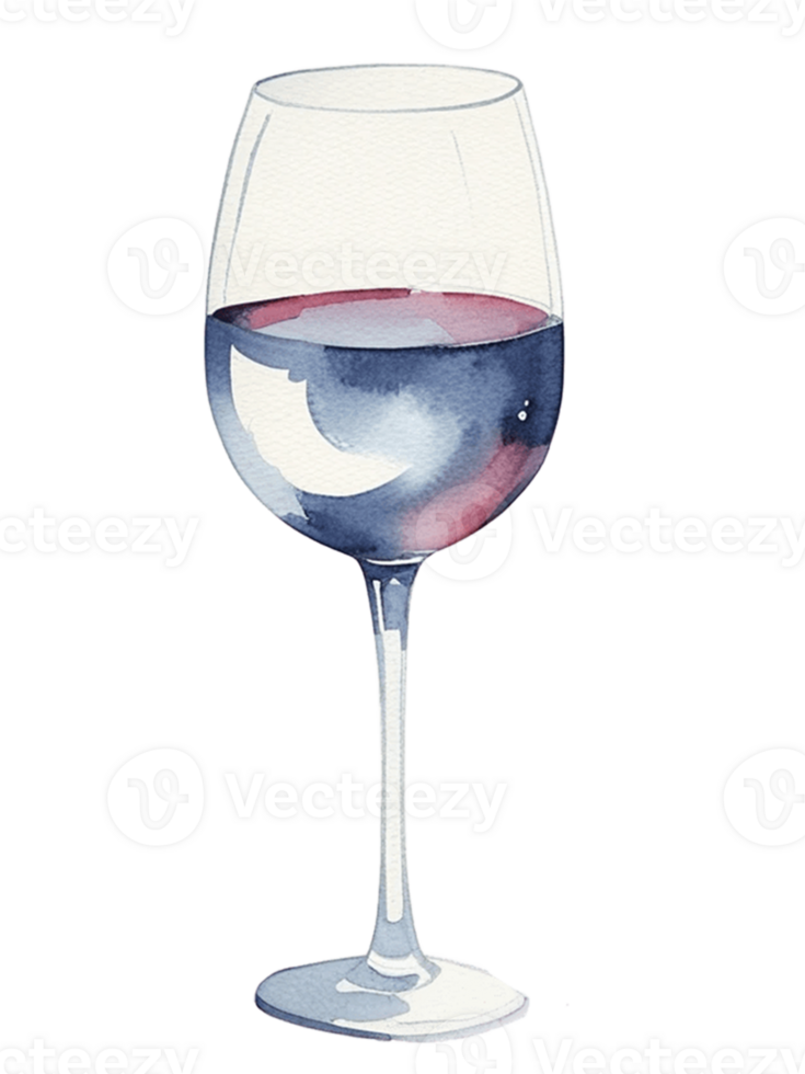 Watercolor illustration of a wine glass on transparent background png
