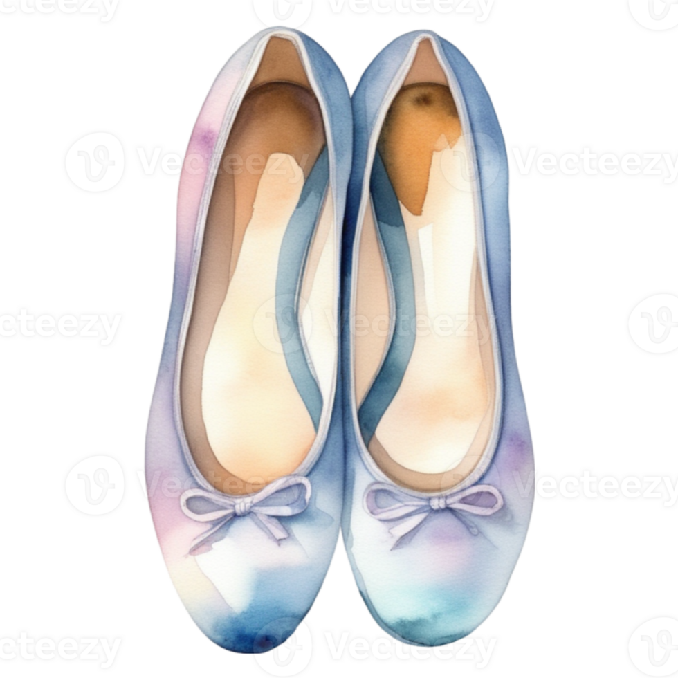 watercolor of women ballet shoes png