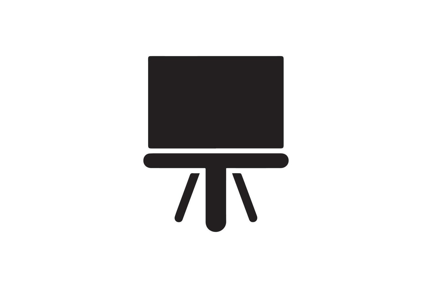 A black and white image of a easel with a white board vector