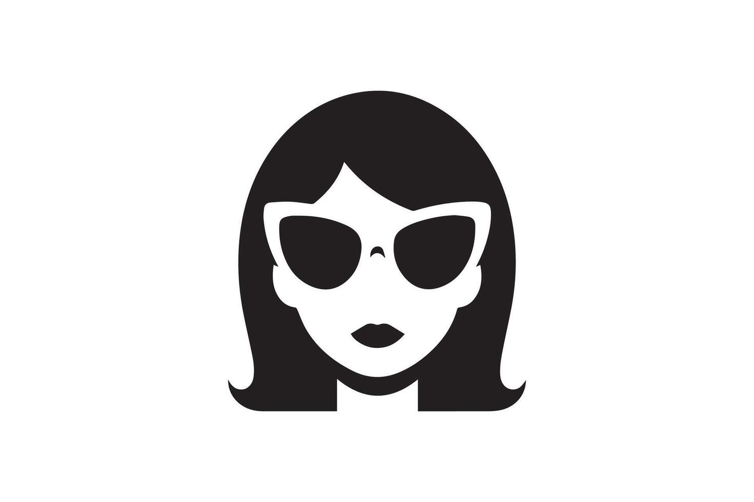 A woman's face with sunglasses on it vector