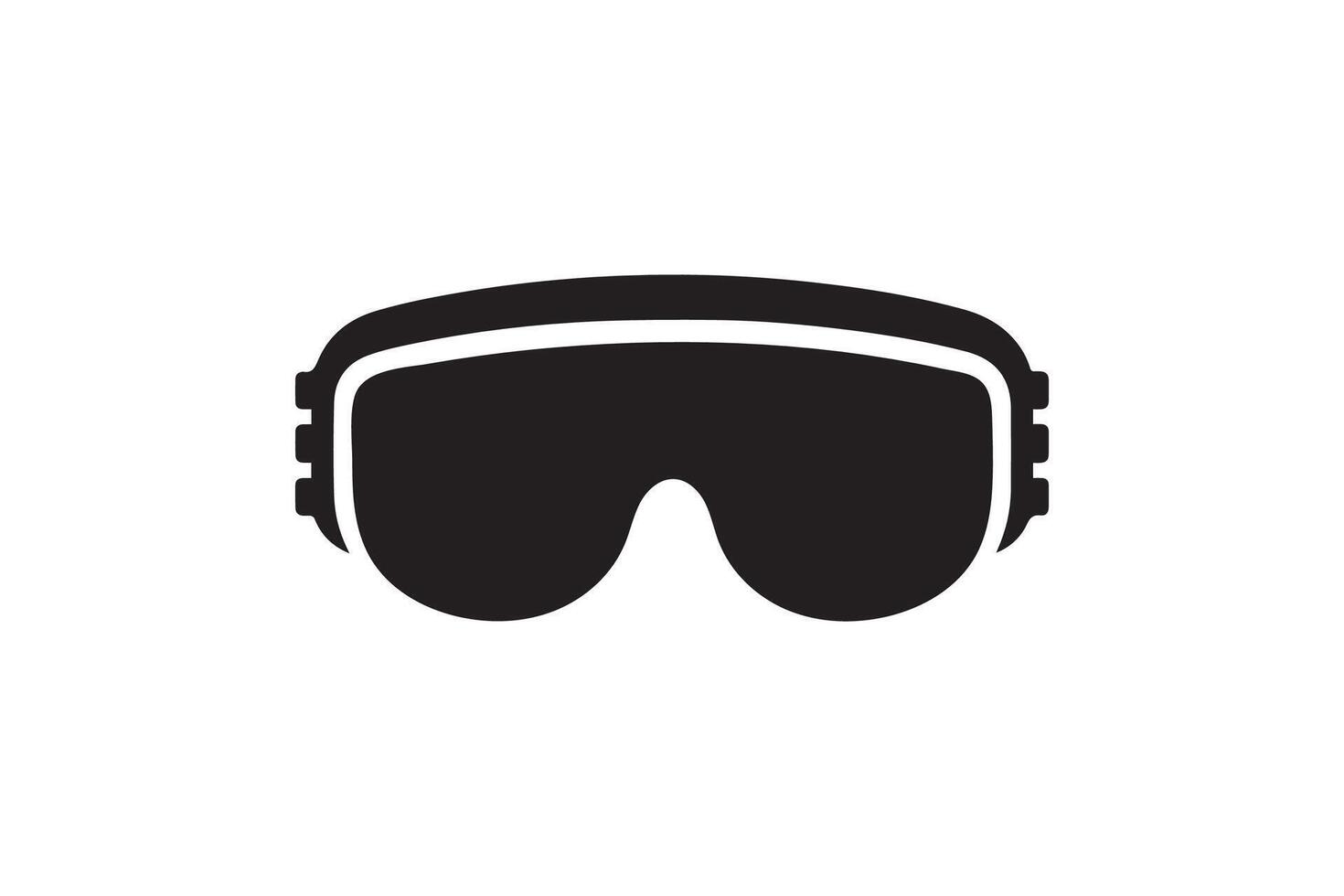 A black and white snow goggles icon vector