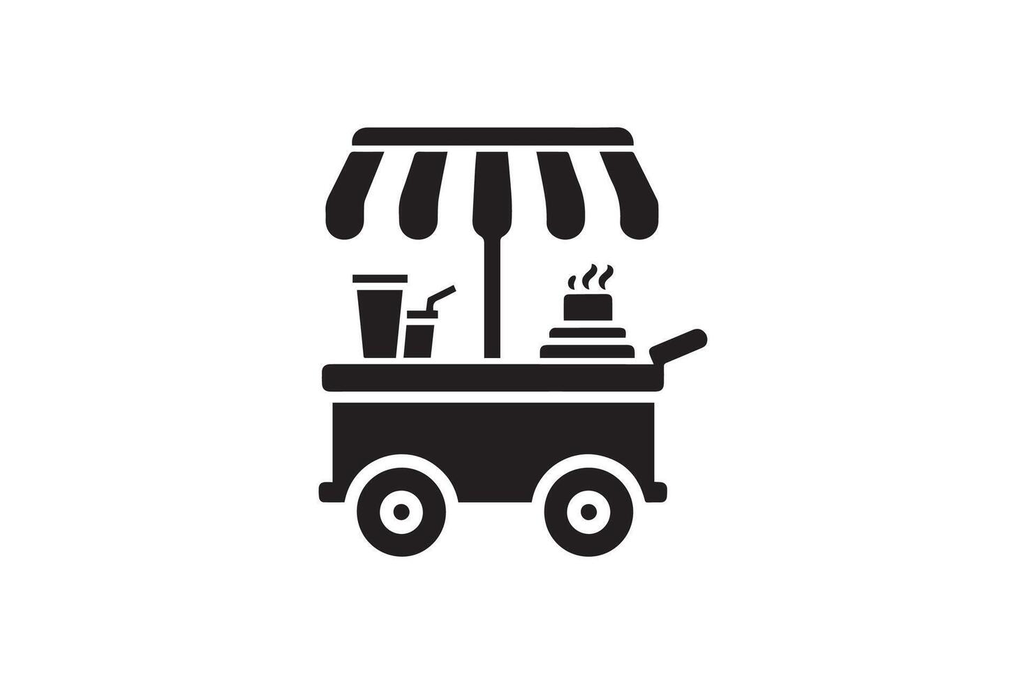 Ice cream cart icon illustration vector