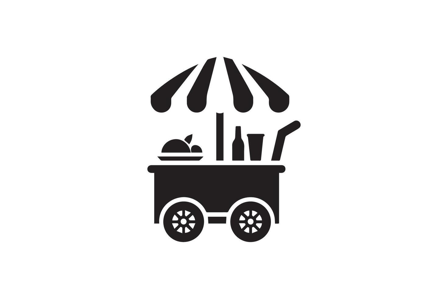 Ice cream cart icon illustration vector