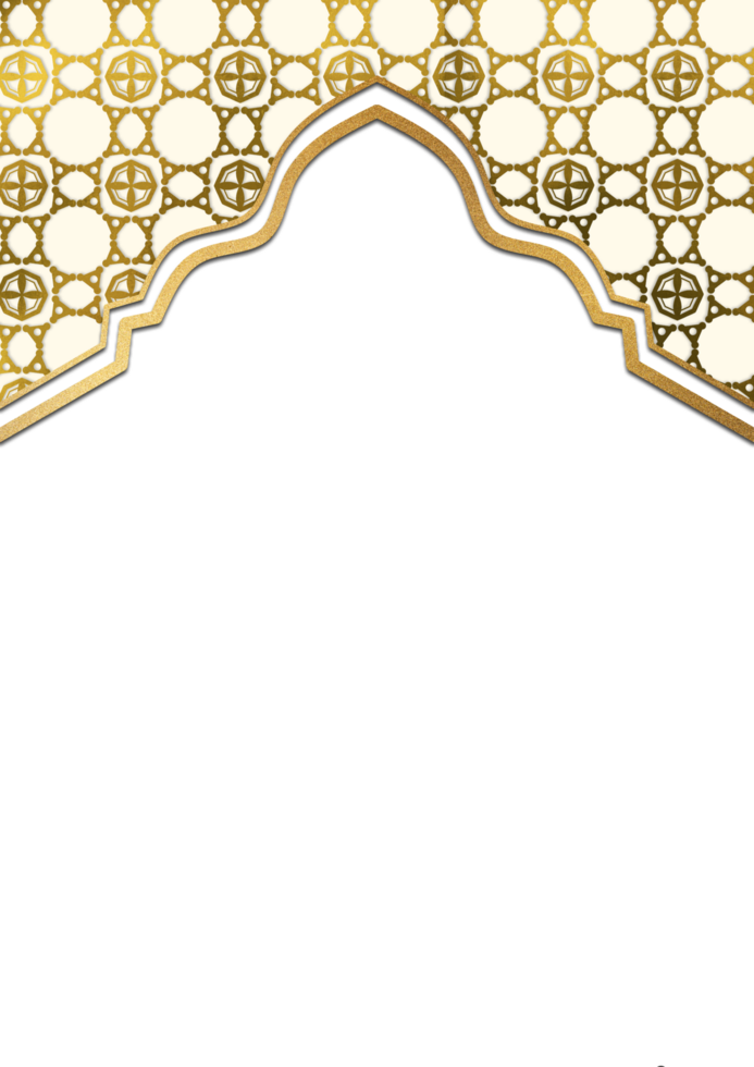 Gold arabic Ramadan background with white pattern png