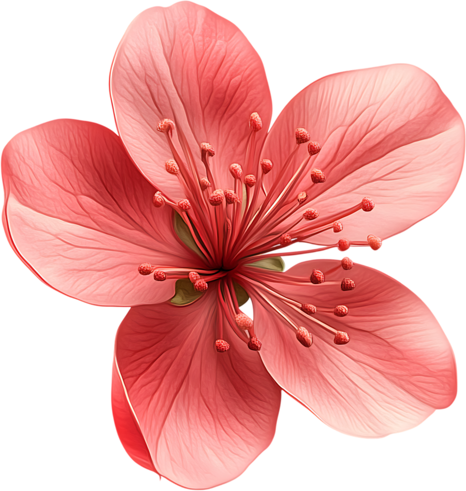 Delicate pink petals unfold in a harmonious arrangement accentuating the flower's intricate stamen detailing png