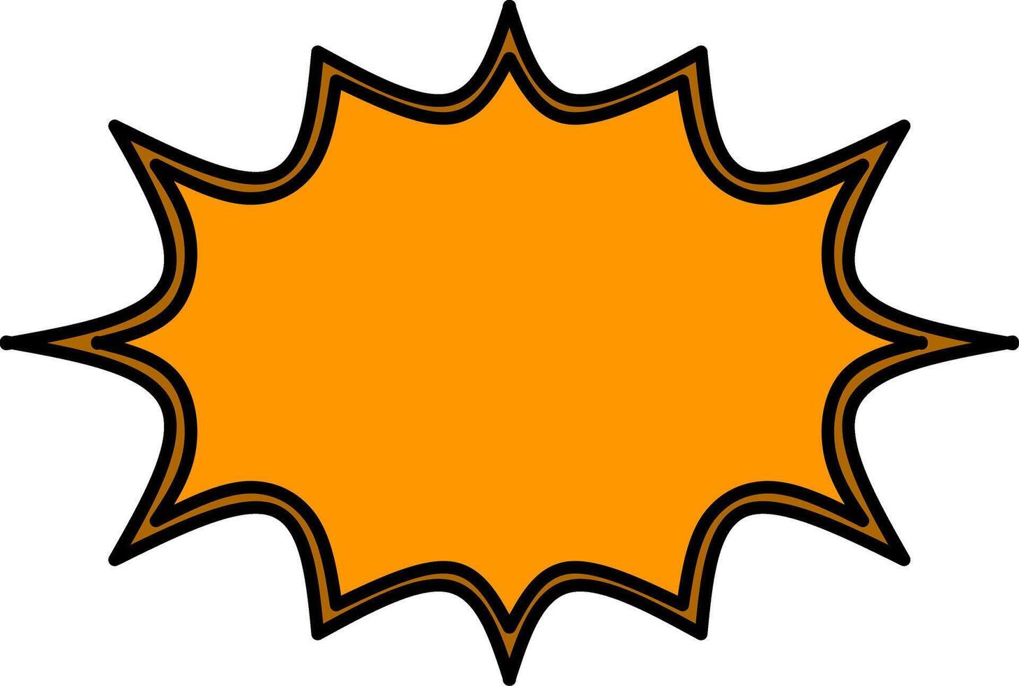 Bright orange comic style explosion bubble vector