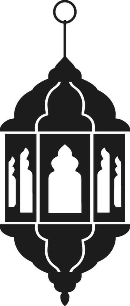 A Traditional Islamic Lantern Silhouette for Ramadan and Eid vector