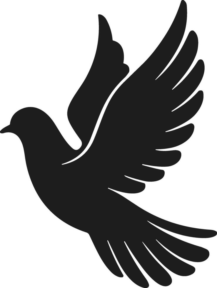 Graceful Flying Dove Silhouette Illustration vector