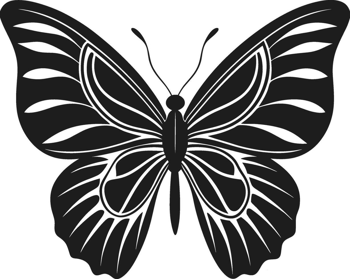 Elegant Butterfly Silhouette - Intricate Wing Design Illustration vector