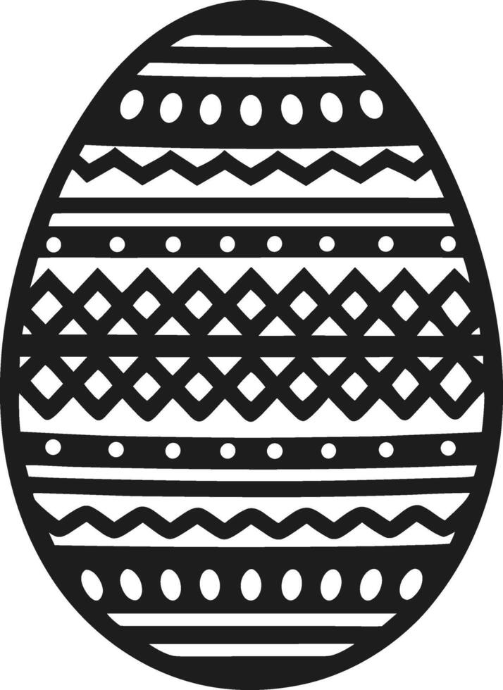 Ornate Easter Egg Silhouette - Decorative Holiday Design vector