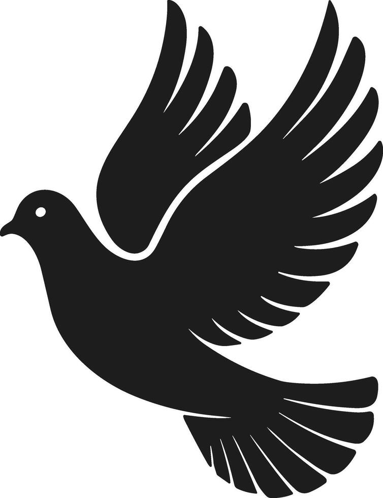 Majestic Flying Dove Silhouette Illustration vector