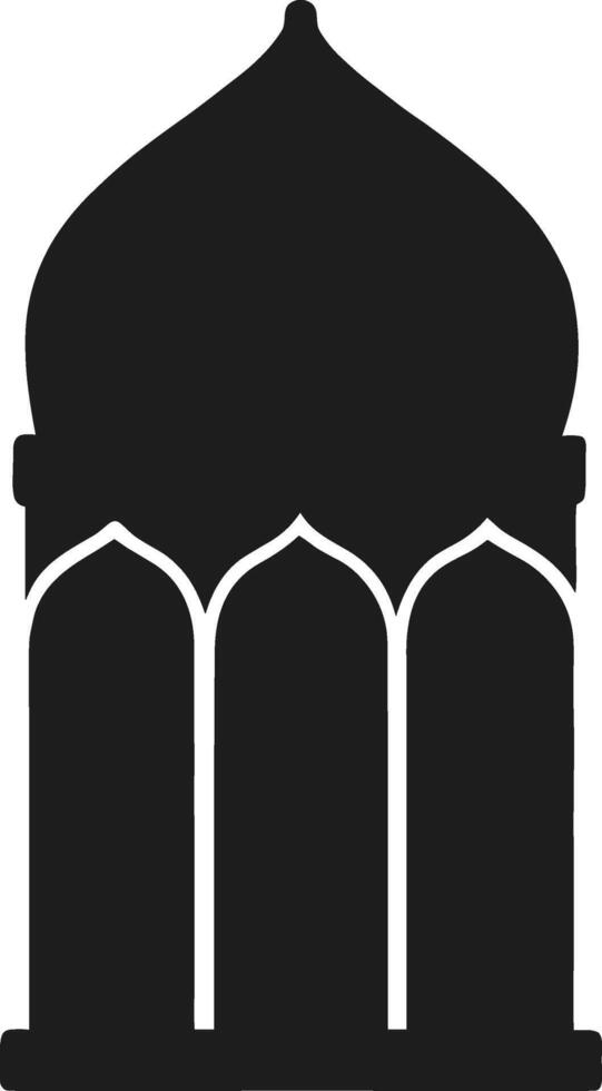 Ornate Islamic Dome Silhouette - Black Illustration vector