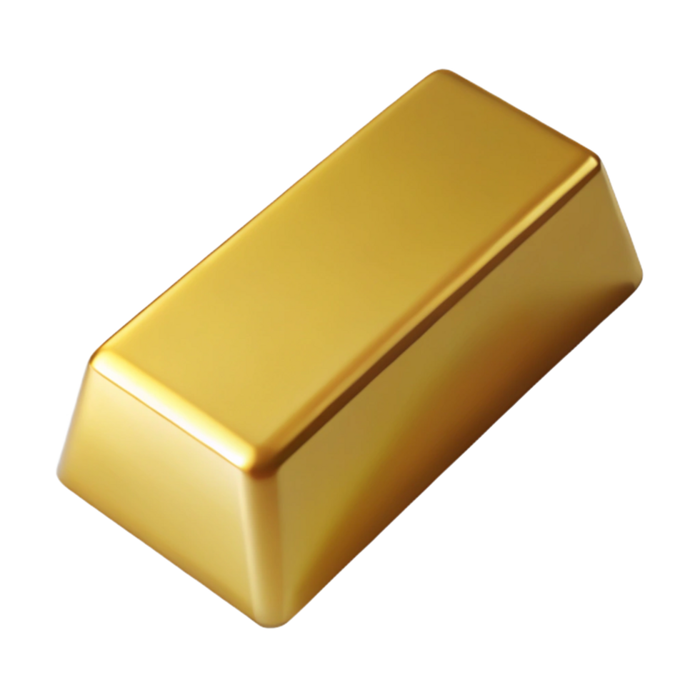 gold bar 3d isolated png