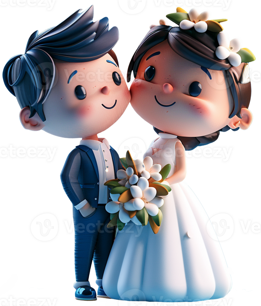 A cartoon couple is standing next to each other png