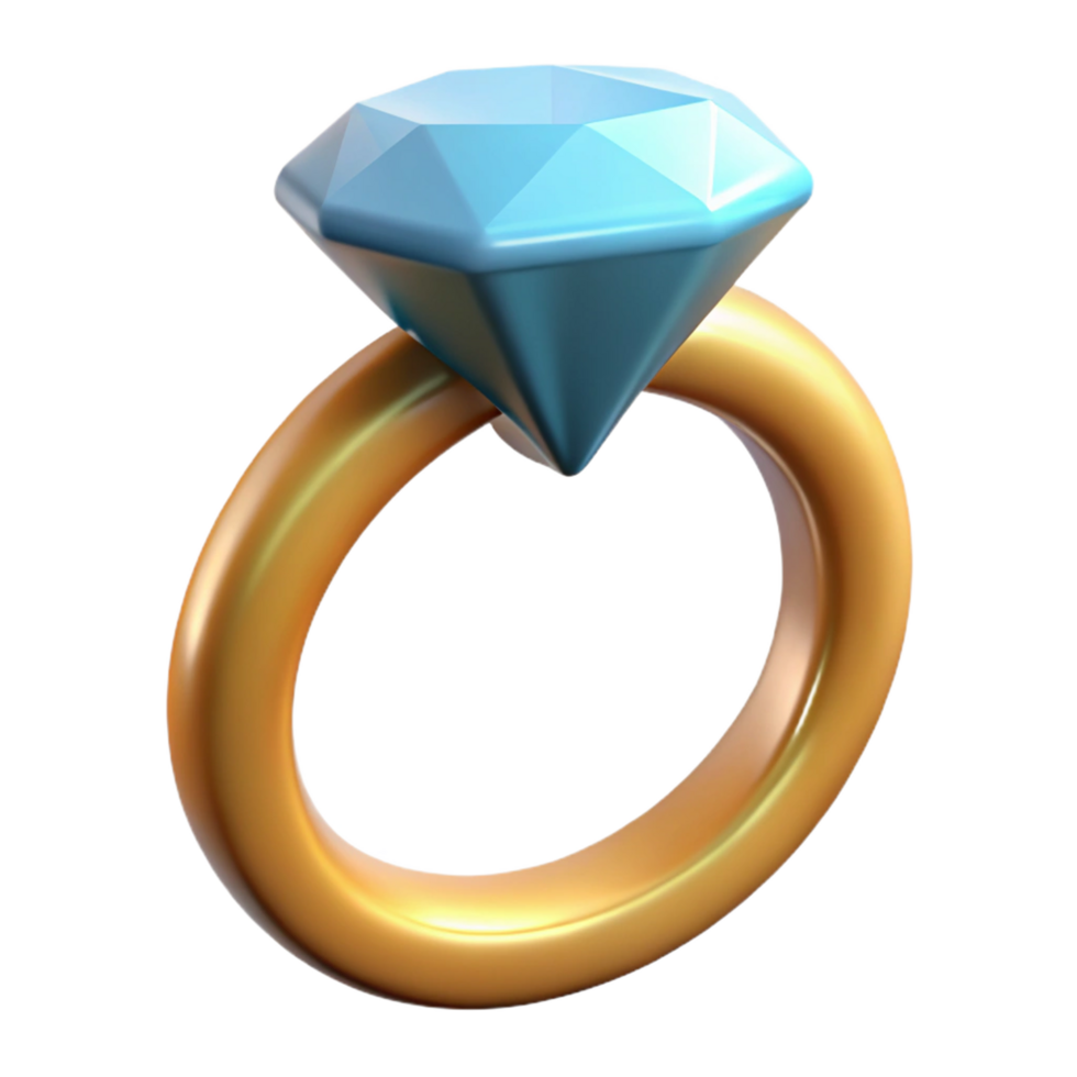 diamond ring 3d isolated png