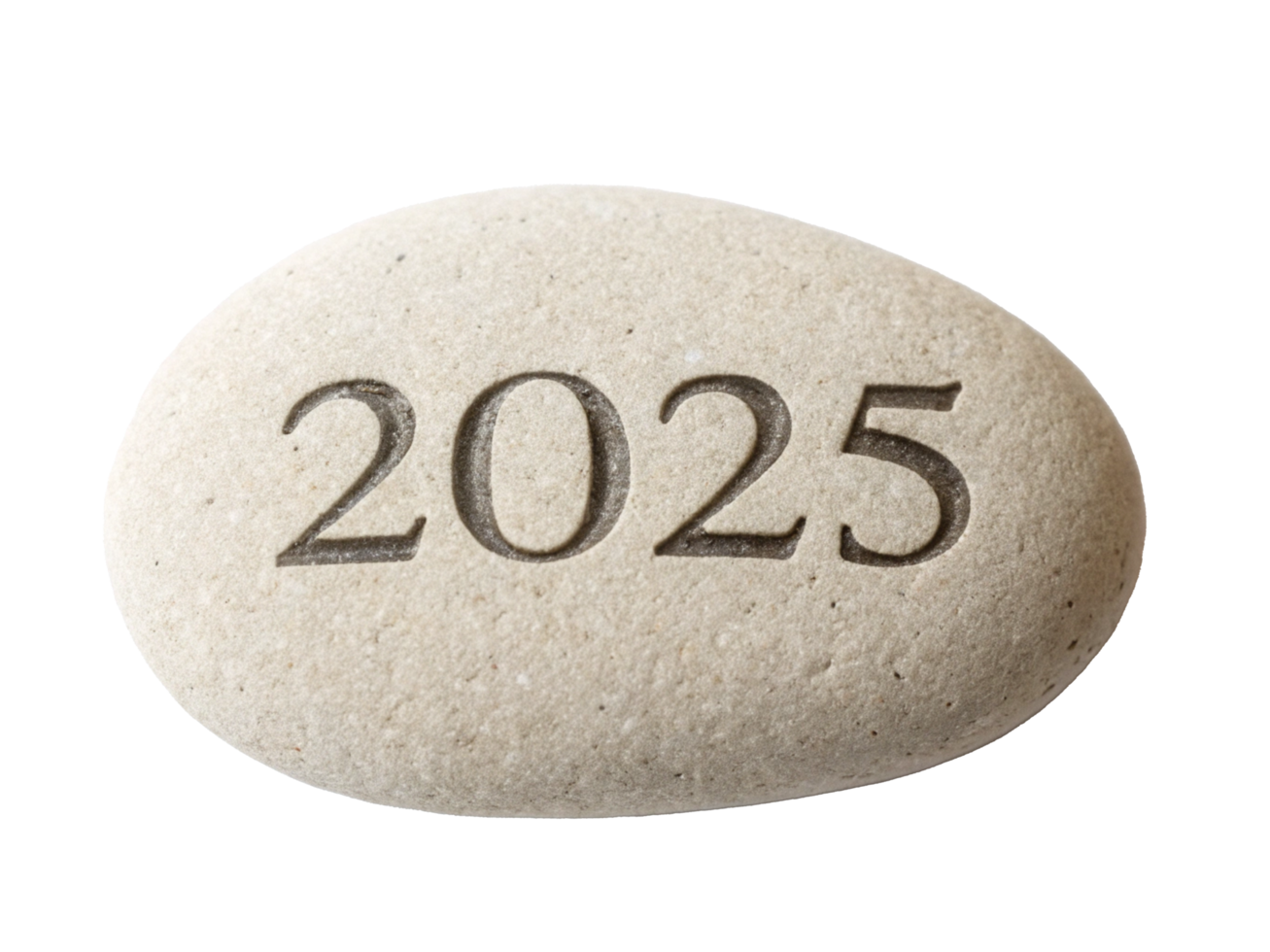 2025 embedded into a rock png