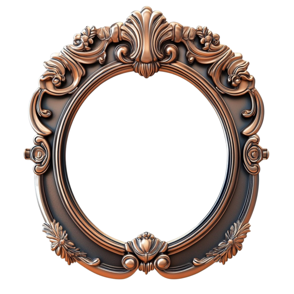 Baroque Ornate Frame on Transparent Background png
