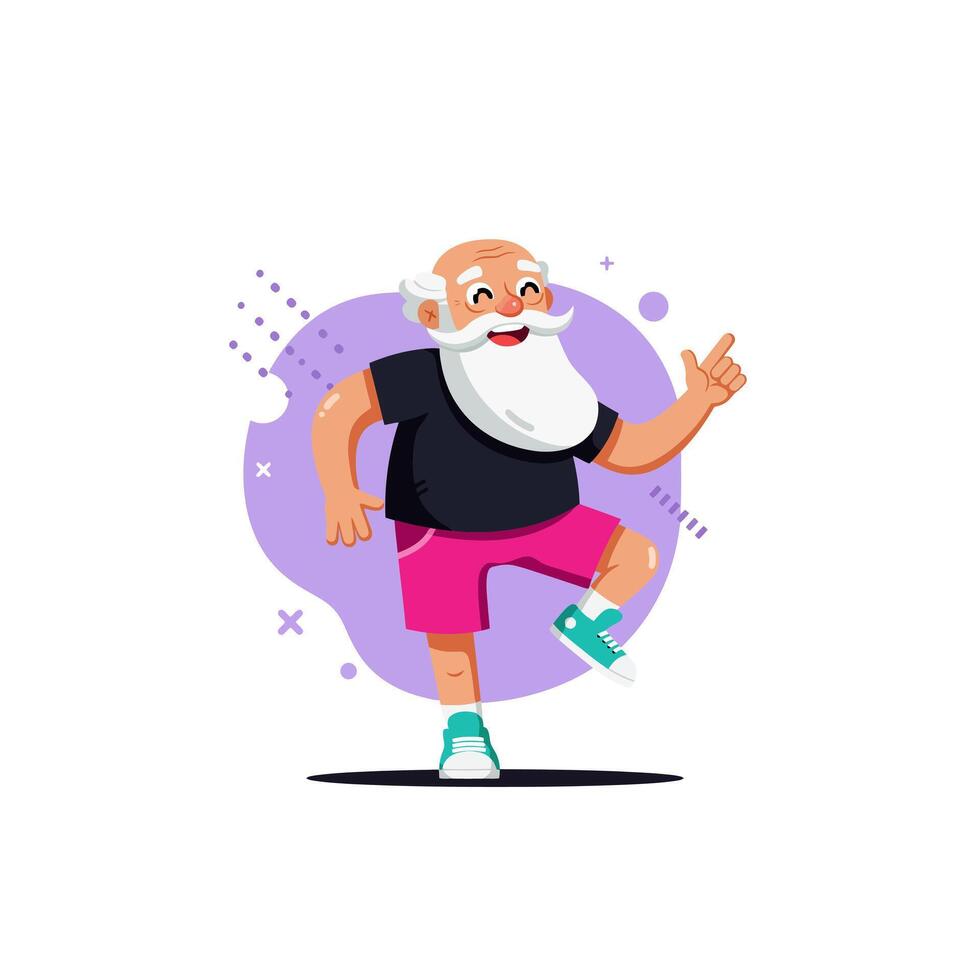Man Dancing with Energy in Sportswear with Abstract Graphic Background vector