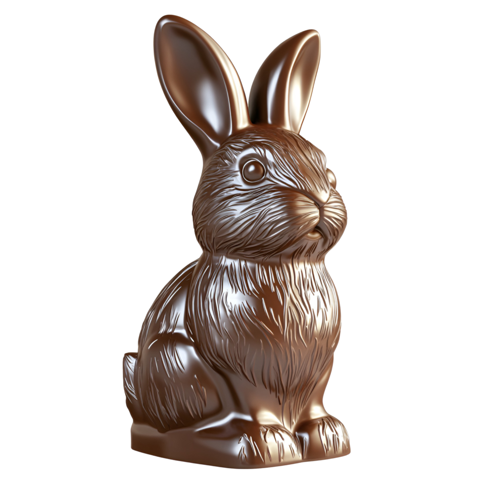 3D Easter Chocolate Bunny With Decorative Eggs On Transparent Background png