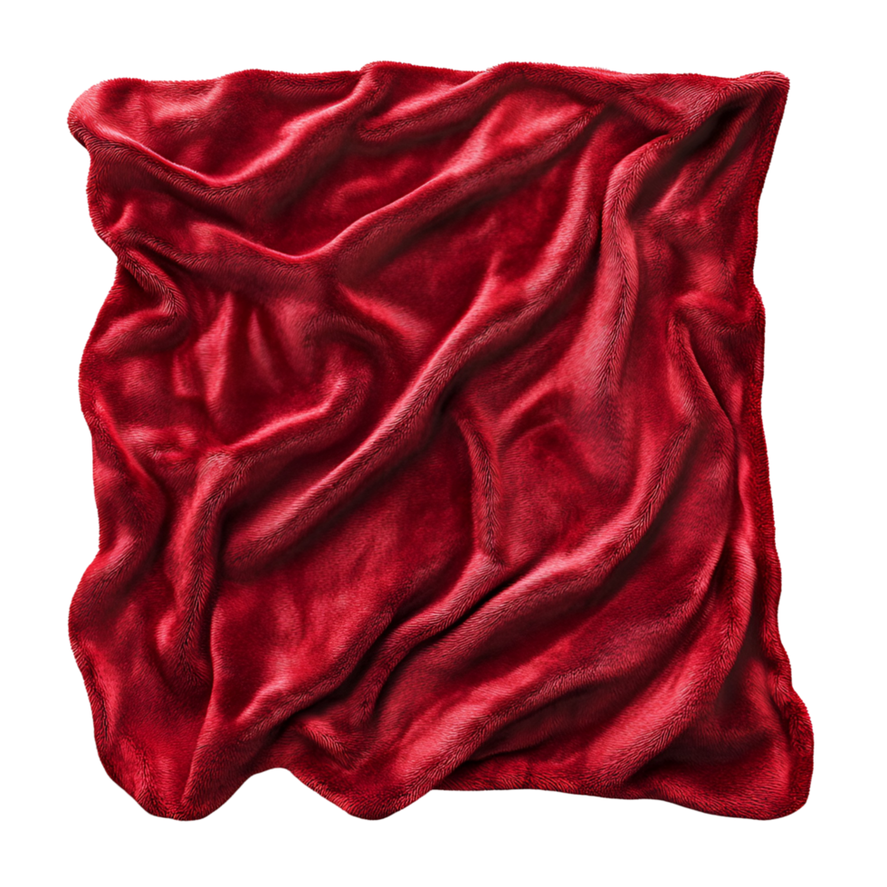 3D Soft Red And Gray Blanket On Transparent Background png