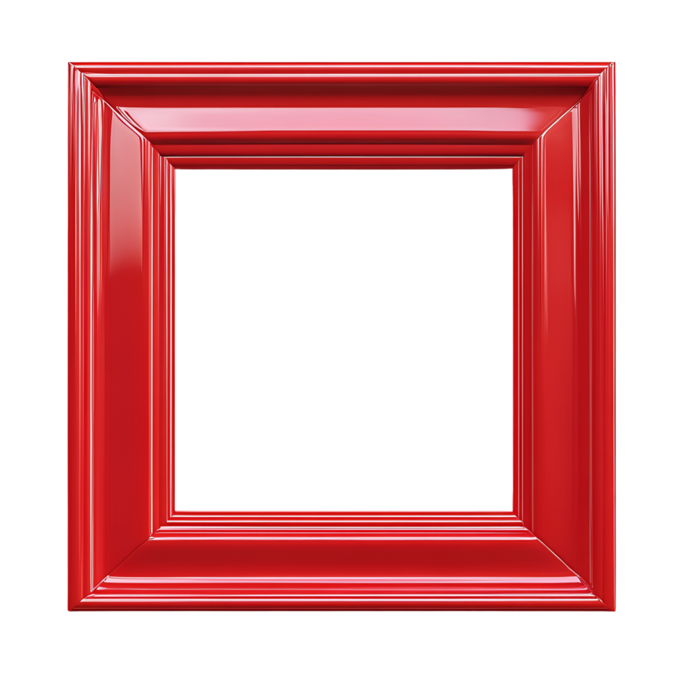 Elegant Red Border Frame On Transparent Background png