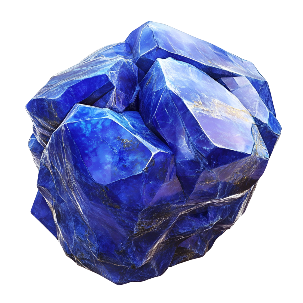 3D Lapis Lazuli Gemstone Isolated On Transparent Background png
