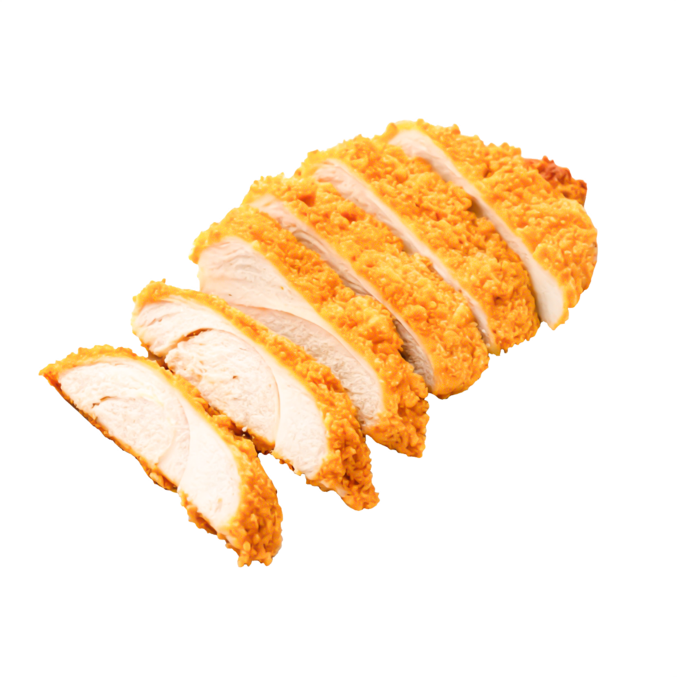Crispy Breaded Chicken Breast Slices Delicious Food Photography png