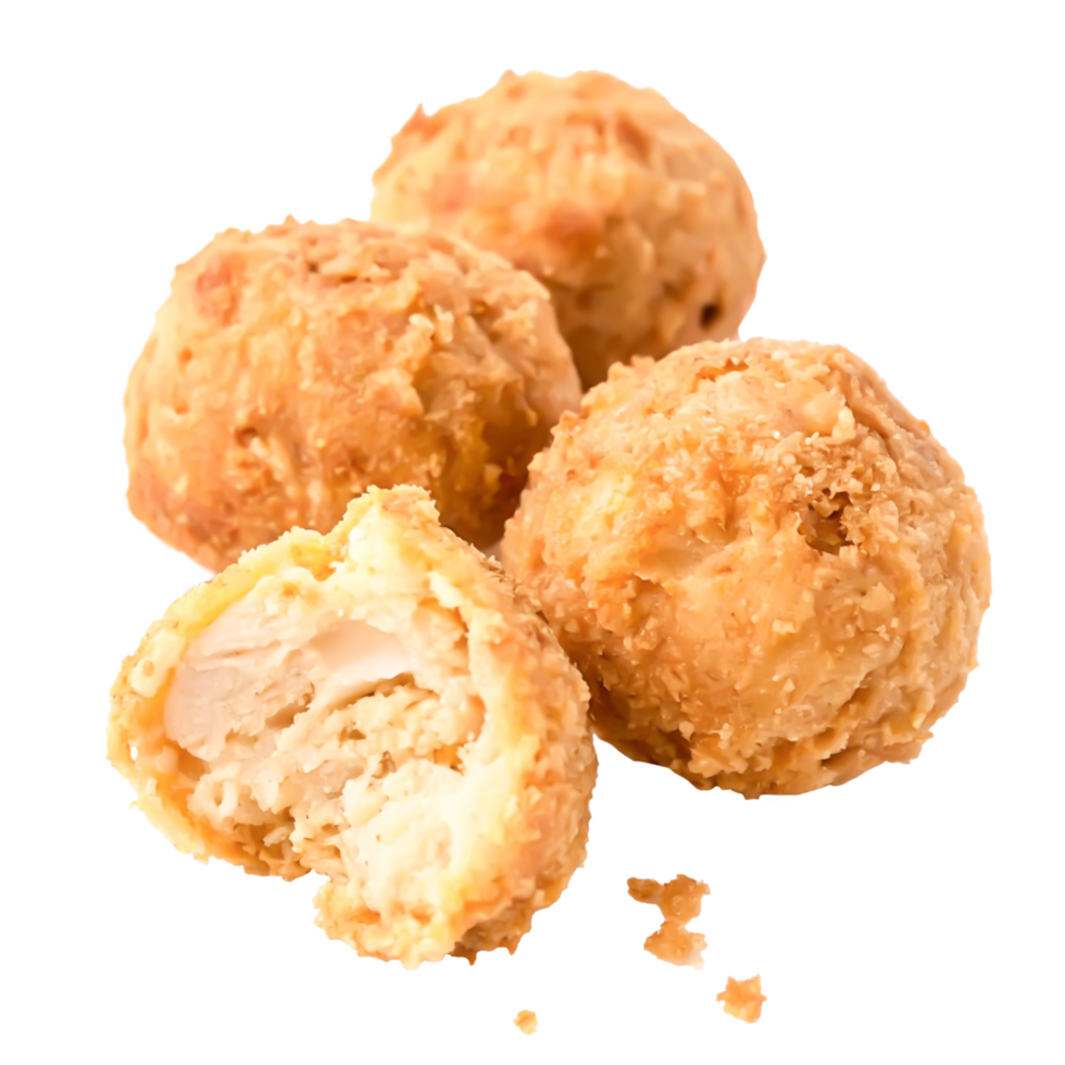 Crispy Fried Chicken Balls Delicious Golden Brown Texture Flavor png