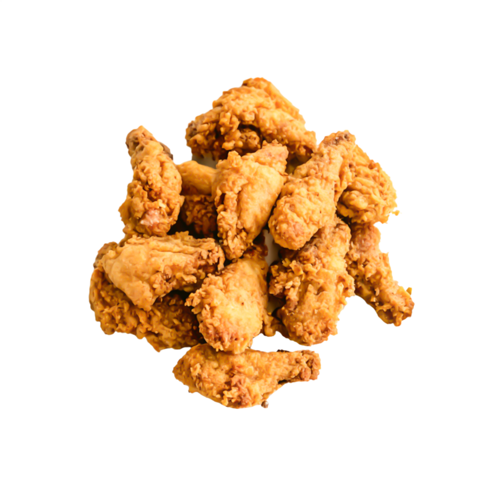 Crispy Fried Chicken Wings Golden-Brown, Delicious Food Photography png