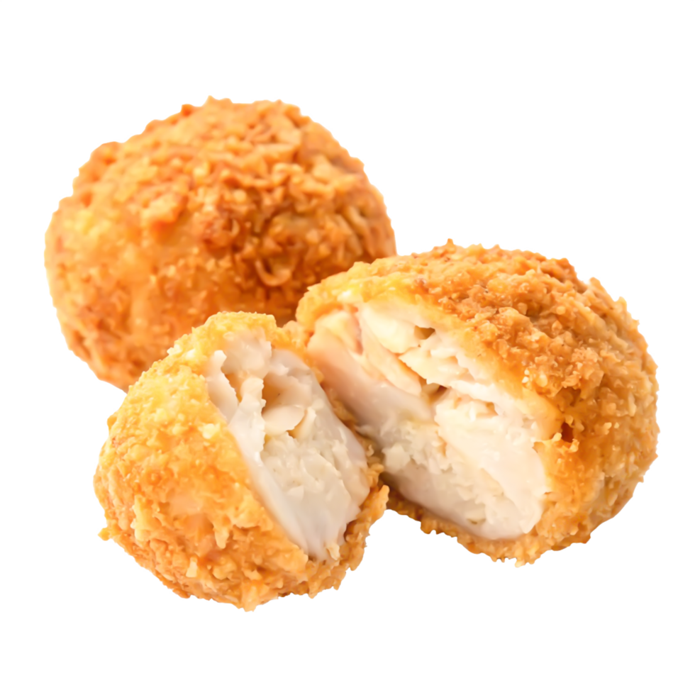 Crispy Fried Seafood Balls Delicious Golden-Brown Breaded Bites png