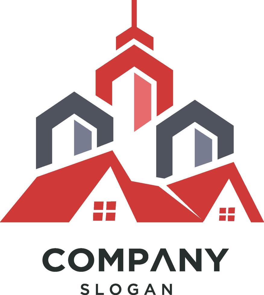real estate company logo design idea vector