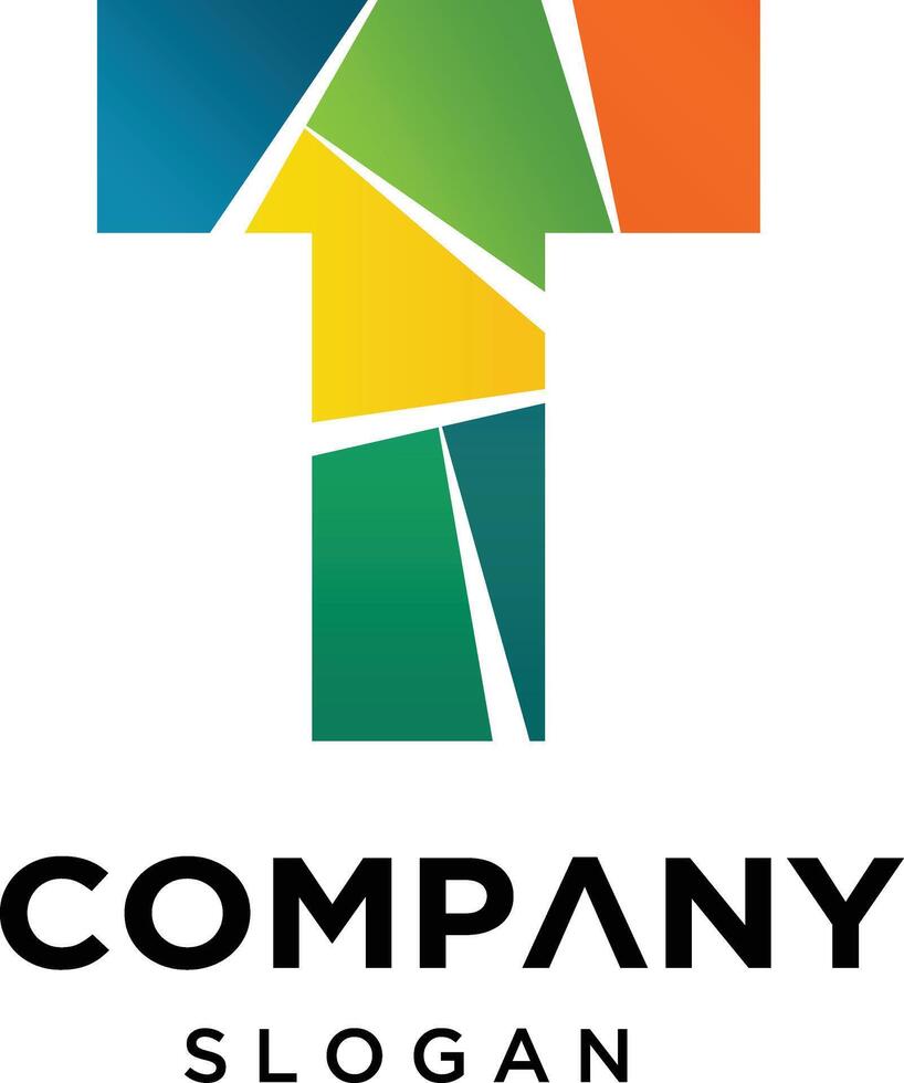 T company logo design vector