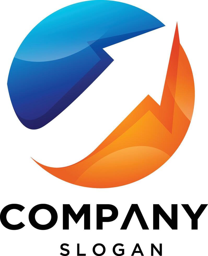 Arrow circle company logo design idea vector