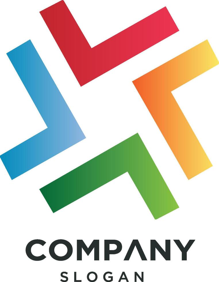 multi color company logo vector
