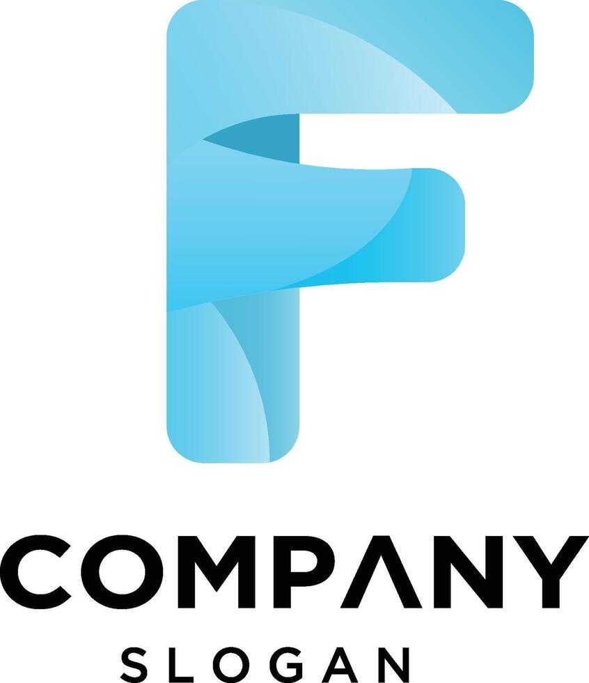 F company logo design idea vector