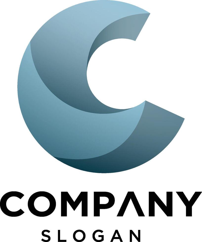 C company logo design idea vector