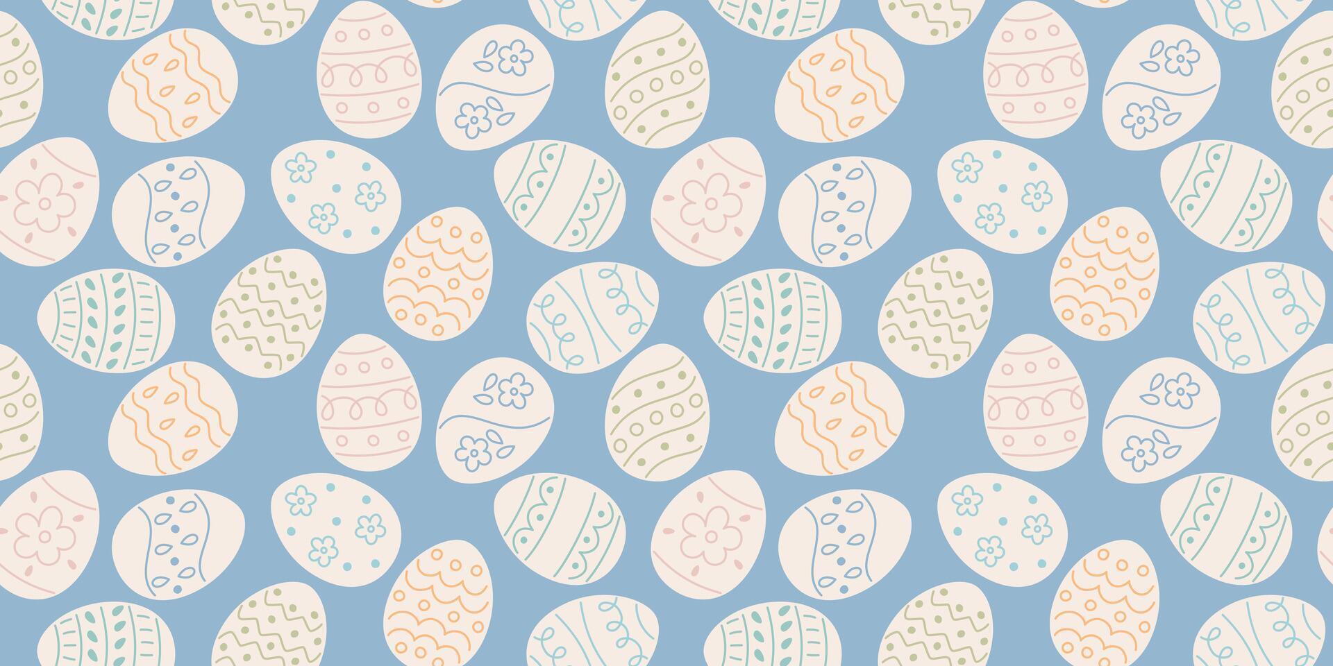 Easter seamless background in pastel colors. Seamless pattern with decorative eggs. Festive spring pattern for fabric, wallpaper, gift wrap, banners, cards vector
