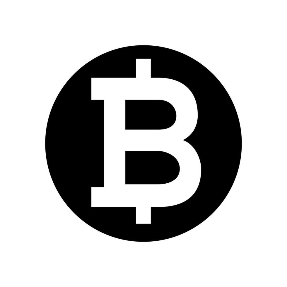 Bitcoin logo, black and white, isolated on white background vector