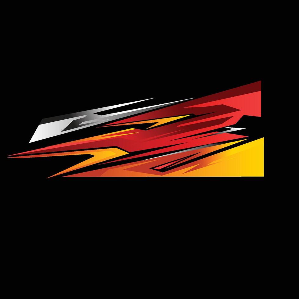 Racing car background wrap decal design with sharp lines style vector