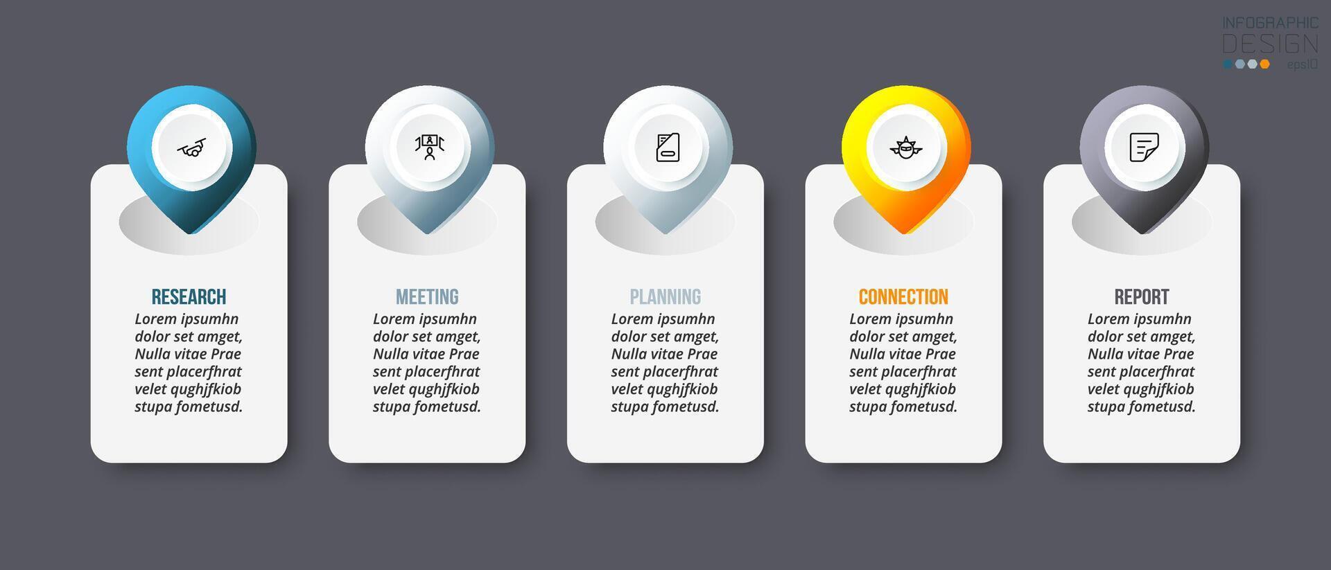 3d infographic design for presentation vector