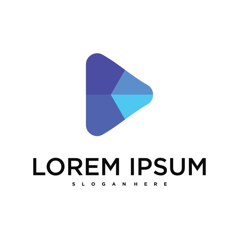Creative play button logo design. vector