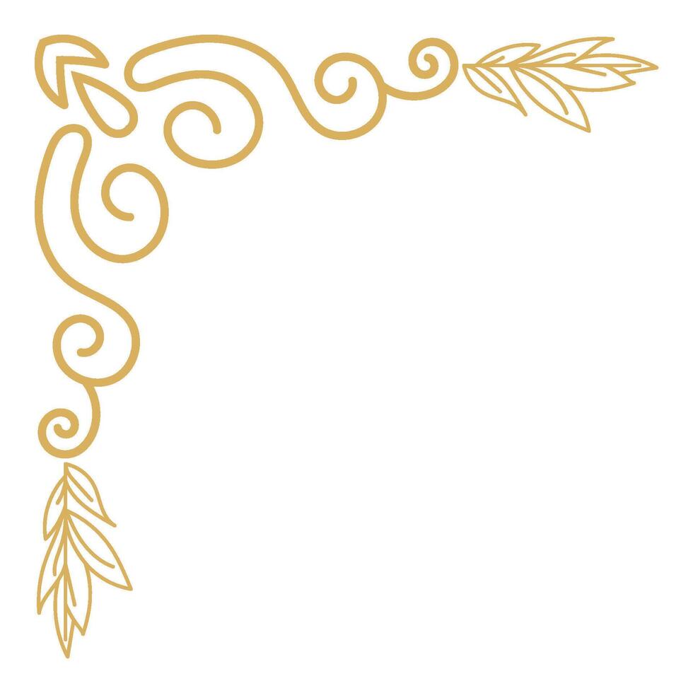 Vintage Ornate Corner Frame with Calligraphic Element Design. vector