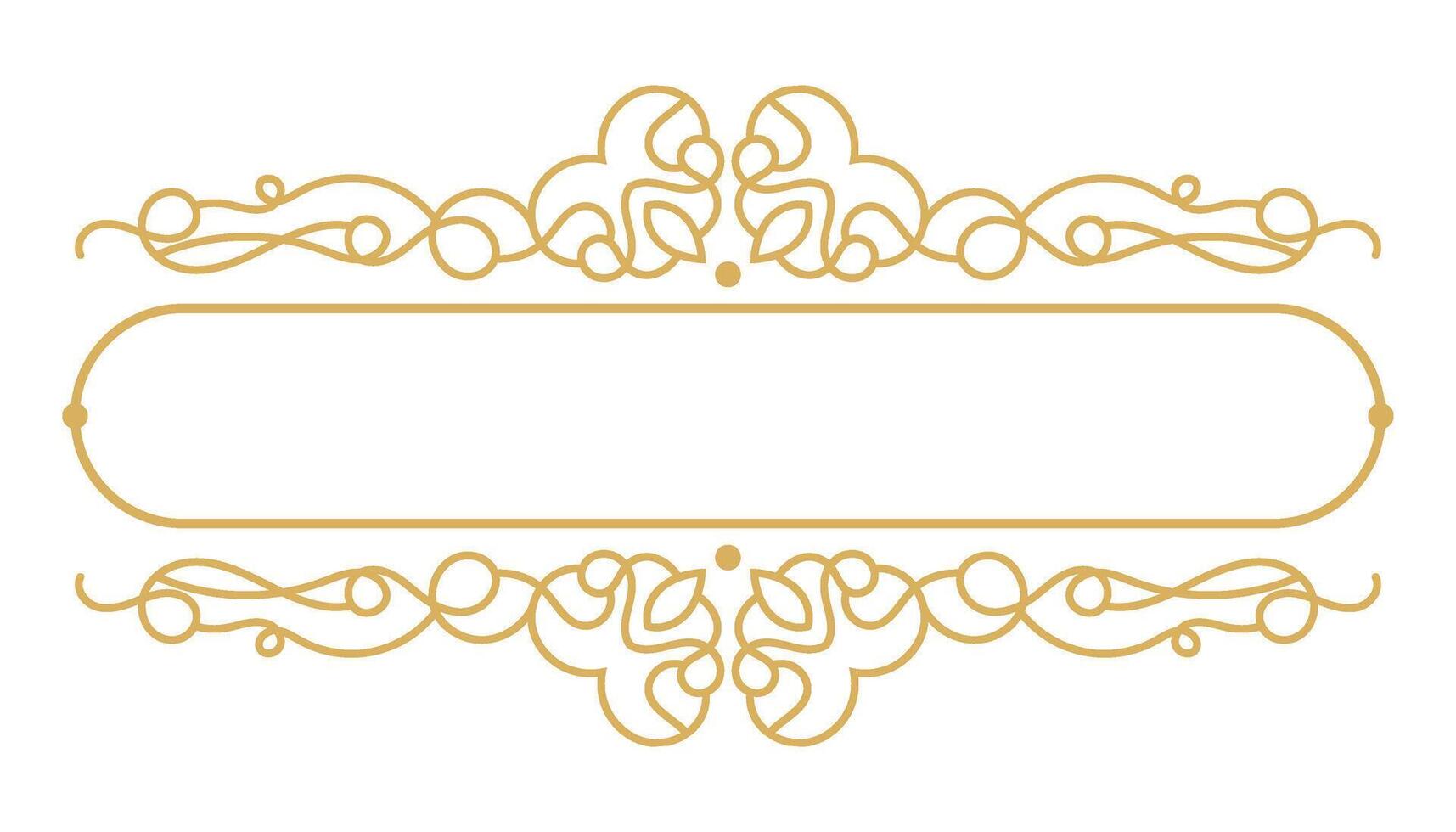Victorian Ornate Frame with Calligraphic Border and Elegant Element. vector