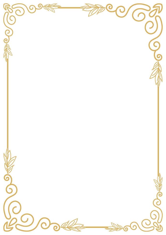 Antique Calligraphic Frame and Ornate Border Design Element. vector