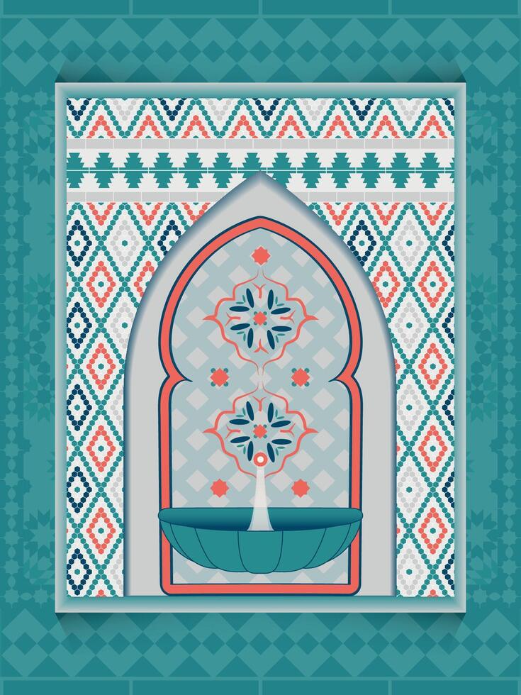 Ornate geometric wall decor showcasing intricate patterns and traditional designs. vector