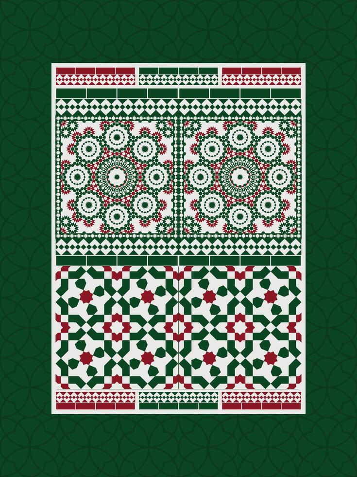 Islamic Tile Design With Geometric Patterns vector