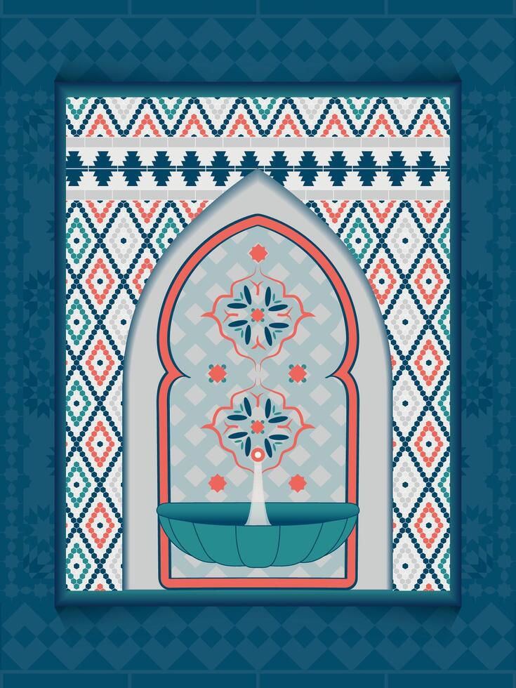 Ornate Geometric Wall Decor Featuring Intricate Patterns and Traditional Motifs vector