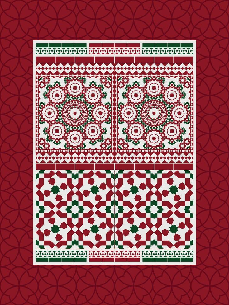 Islamic Tile Design With Geometric Arabesque Formes vector