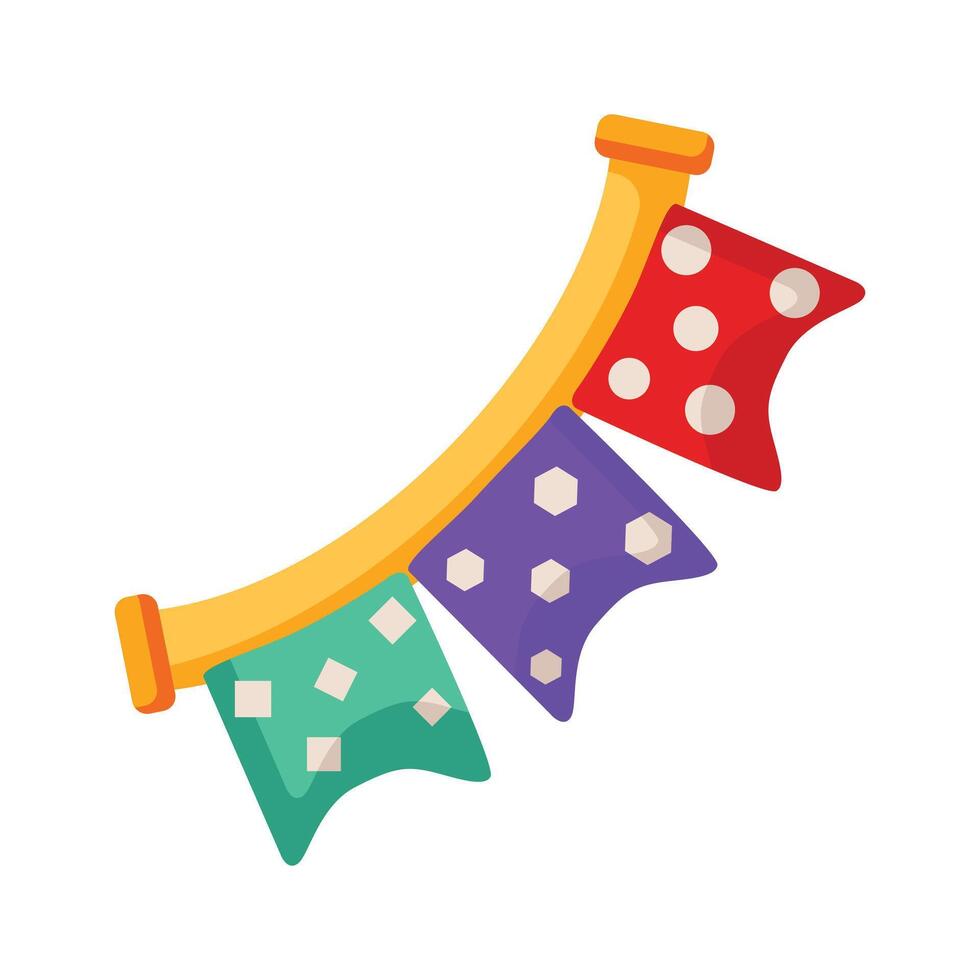 Check this trendy 3d icon of hanging flag buntings vector